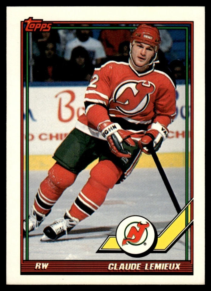 1991-92 Topps #394 Claude Lemieux New Jersey Devils - Image 1 of 2