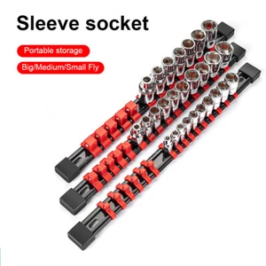 Socket Organizer Tray Set Box Hold 43 Socket 1/4" 3/8" 1/2" Tool Box Drawer - Foto 1 di 27