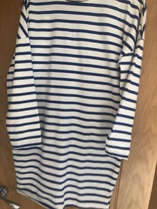 La Redoute Dress Womens Jersey Cotton short Blue /White Size M 12 T187 - Picture 1 of 7