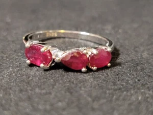 Natural Red Ruby Gemstone 925 Silver Jewelry Ring Size 9 0266 - Picture 1 of 6