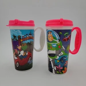 2x Walt Disney World WDW Resorts Rapid Fill Mug Cups W/ Pink Lids - Picture 1 of 5