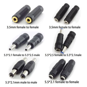 DC power jack adapter plug 5.5X 2.1MM female to female male to male 2.5mm - Picture 1 of 10