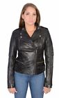 Milwaukee Women's Lambskin Leather Mc Collar Jacket With Side Buckles - Sfl2820