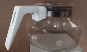 Vintage Mr Coffee 10 Tassen Glas Karaffe weißer Griff Karaffe - Bild 1 von 5