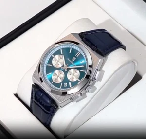 Mens Luxury Leather Chronograph Watch Date Quartz Wristwatch Waterproof Luminous - Picture 1 of 21
