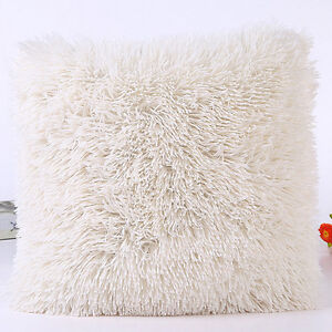  Faux Fur Throw Pillow Case Soft Fluffy Plush Sofa Cushion Cover Home Decor