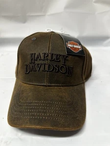 Cappello berretto baseball Harley Davidson stile pelle strapback ricamato nuovo con etichetta - Foto 1 di 5
