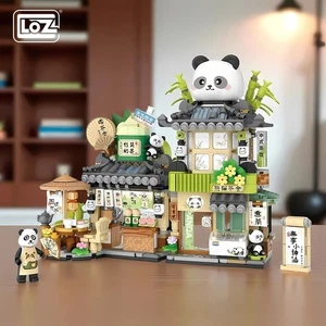 LOZ  Japanese Panda Tea House - Street View Building Set - Miniature House Model - Picture 1 of 7