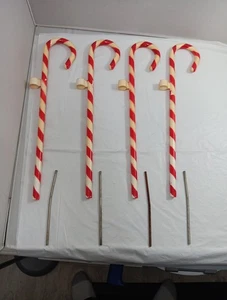 Vintage 18" Union Kunststoff Zuckerstangen Garten Dekorationen mit Pfählen (4er Set) 1989 - Bild 1 von 6
