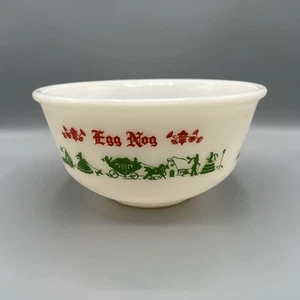 Vintage 1950s Hazel Atlas Tom and Jerry Milk Glass Egg Nog Christmas Bowl - Picture 1 of 4