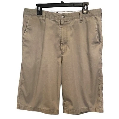 Volcom Stone Tan 65% Polyester 35% Cotton Flat Front Shorts Size 36 - Image 1 of 4