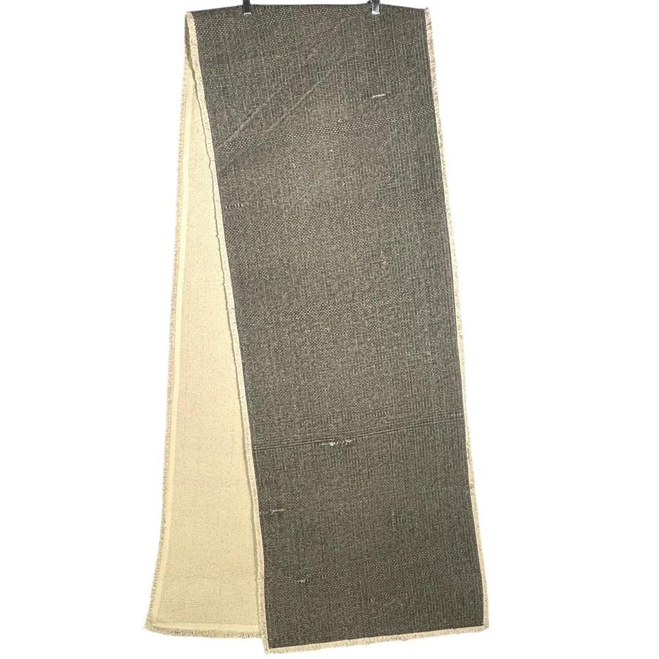 Pottery Barn Woven Cotton Jute Table Runner 18" x 108" Taupe Ivory - Image 1 of 4