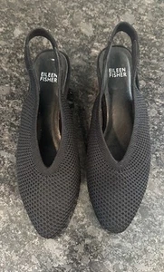 Eileen Fisher Womens Beth Stretch Knit Slingback Pumps Black Size 7.5 - Imagen 1 de 14