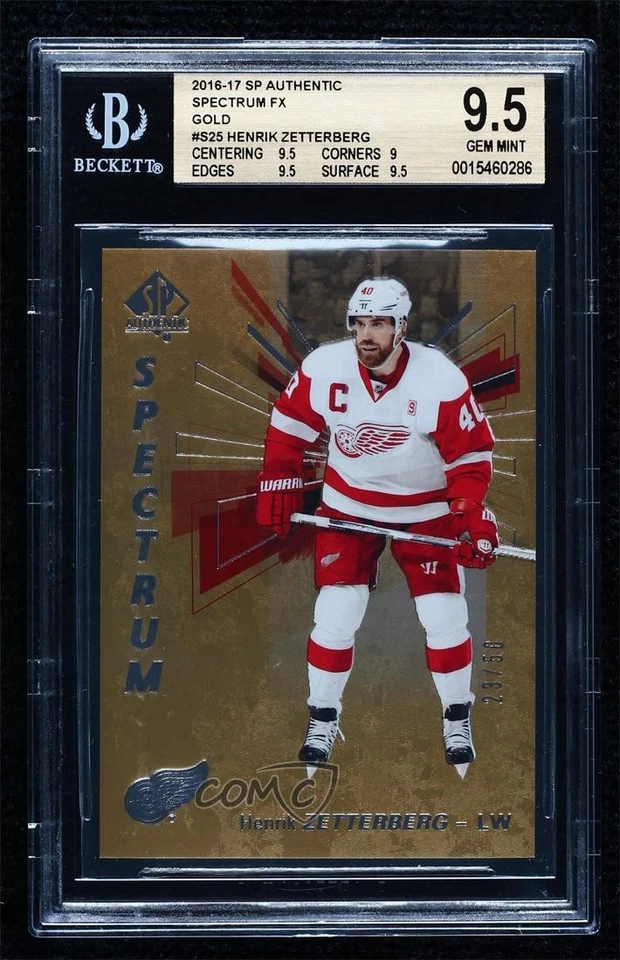 2016-17 SP Authentic Spectrum Gold /50 Henrik Zetterberg #S-25 BGS 9.5 GEM MINT - Image 1 of 2