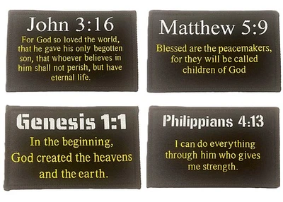 Religious Tactical Morale Patch - Bible Verse Collection - Hook and Loop 3x2 - Image 1 of 4