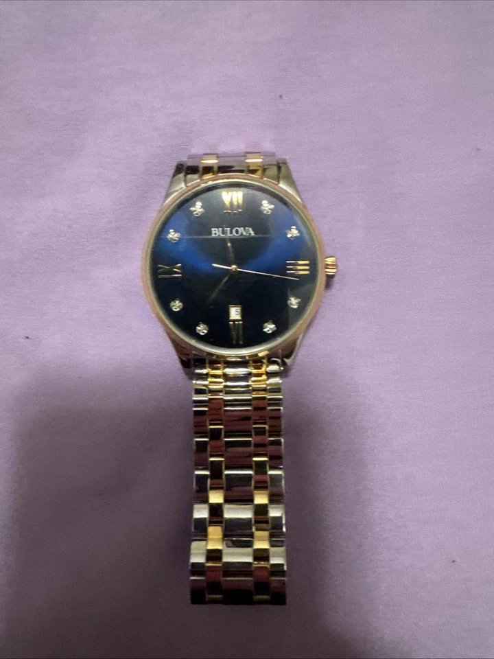 Reloj Pulsera Hombre Bulova Diamond 98D130 40 mm Plata/Dorado Acero Inoxidable Foto 1 de 1