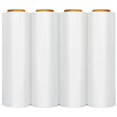 18" x 1500' 60 Gauge 4 Rolls Pallet Wrap Stretch Film Shrink Wrap 6000' Total - Image 1 of 2