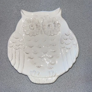 Plato de baratija de cerámica de loza Better Homes And Gardens Owl Plate Heritage - Imagen 1 de 7