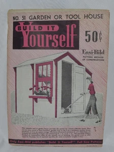 Vintage Easi-Bild Nr. 51 Garten oder Gerätehaus Muster selber bauen 1951 - Bild 1 von 2