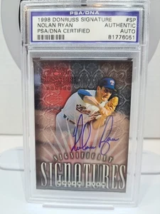PSA/DNA AUTO BEAUTIFUL!!! 1998 DONRUSS SIGNATURE NOLAN RYAN 52/1000 (G137) - Picture 1 of 2