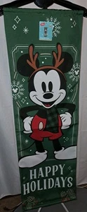 New! Disney Mickey Mouse 15" Wide x 47.5" High Christmas Banner Happy Holidays - Picture 1 of 3