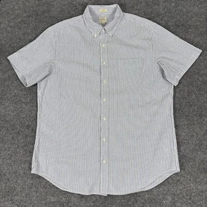 Camisa J Crew Para Hombre XLT Seersucker Rayas Manga Corta Abotonada - Imagen 1 de 9