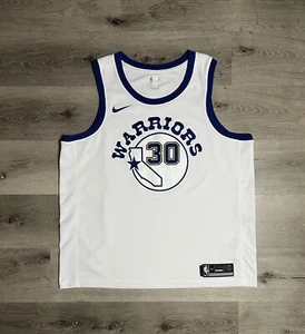 Nike Golden State Warriors Jersey HWC Hardwood Classics Steph Curry White 2XL 56 - Picture 1 of 8
