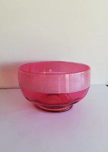 Antique Stourbridge Stevens & Williams Threaded Cranberry Glass Bowl. C1890 - Picture 1 of 15
