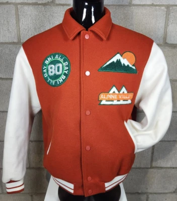 Val-d'Isère France Alpine Valley Skiing Jacket Zara Orange Snap Jacket XL - Image 1 of 4