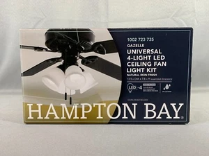 Hampton Bay Gazelle Universal 4-Licht LED Deckenventilator Licht Kit Natur Eisen Neu - Bild 1 von 6