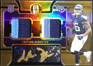 2022 Gold Standard /49 Prime Rookie Jersey Auto #256 Treylon Burks RC Gold Ink
