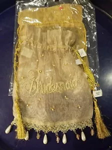 Bridesmaid Gold Organza Gift Back With Beads by Katherine's Collection, Bridal - Picture 1 of 4
