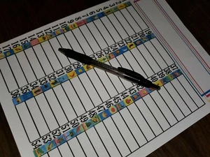 25 NEW Don Clement Images LOTERIA BINGO CHALUPA RAFFLE SHEET Notes Name numbers  - Picture 1 of 3
