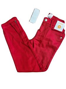 NWT Gymboree Valentines Day 2014 Size 6 Red Cropped Zip Ankle Jeans Pants