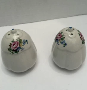 Rosen- und Blumenmuster mit blauen Punkten oben Salz- und Pfefferstreuer Made in China - Bild 1 von 7