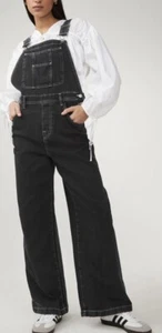 Ex Next Denim-Latzhose weites Bein schwarz/anthrazit Größen 8 10 12 14 16 18 20 - Bild 1 von 9