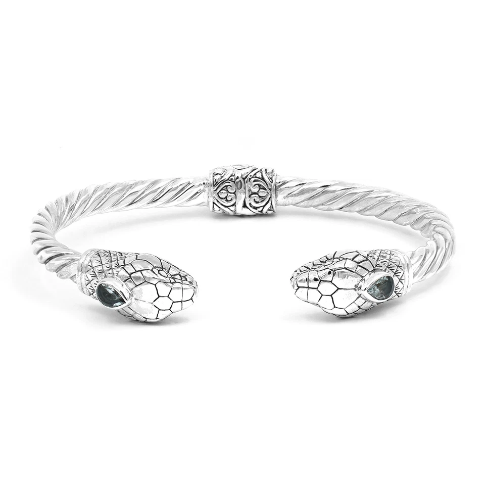 G-645--/ Armreif 925 Sterling Silber Bracelet Bangle mit Halbedelsteinen Schmuck - Bild 1 von 1