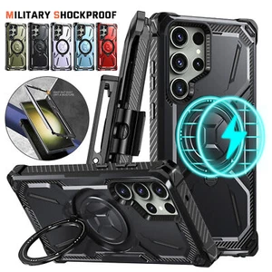 For Samsung S25 Ultra S24 S23 S22 S21 Heavy Duty Defender Case Belt Clip Holster - Picture 1 of 21
