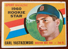 CARL YASTRZEMSKI  1960  TOPPS   Baseball Card -  SLIGHT WEAR  - VINTAGE!