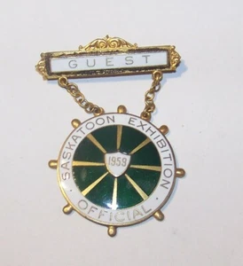 1959 Exposición Saskatoon Exposición Insignia Medalla Insignia Metal Esmaltado Birks - Imagen 1 de 3
