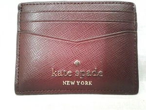 NWT Kate Spade Eva Slim Card Holder Cherrywood With Emblem - Picture 1 of 2
