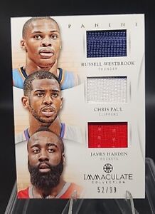 Russell Westbrook Chris Paul James Harden Patch Game Used Jersey Material /99 SP