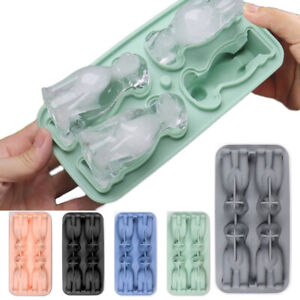 Reusable Flexible 4 Holes Ice Cube Trays with Lid Ice Cream Mould Ice Maker Tool