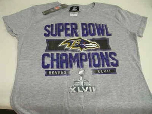 BALTIMORE RAVENS WOMENS HALF SLEEVE SUPER BOWL TEE! NEW!! - Picture 1 of 2