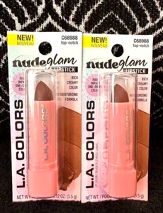 2pk LA COLORS NUDE GLAM TOP-NOTCH C68988 MOCHA COFFEE COLOR MATTE LIPSTICK LOT - Picture 1 of 6