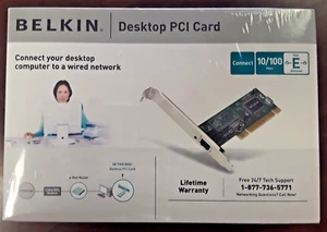 Belkin Desktop Network PCI Card Ethernet LAN Adapter 10/100M - Picture 1 of 5
