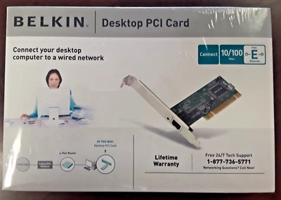 Belkin Desktop Network PCI Card Ethernet LAN Adapter 10/100M - Image 1 of 4