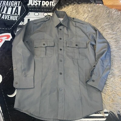 CAMISA DE SEGURIDAD NATIONAL PATROL 8800L HOMBRE Pequeña 14-14.5 L/S 32-33" Gris Oscuro Foto 1 de 4