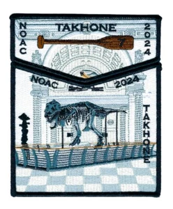 BOY SCOUT BSA OA TAKHONE LODGE 7 PATHWAY ADVENTURE MI 2024 NOAC 2 PARCHES DINOSAURIO - Imagen 1 de 2
