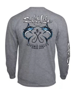 CAMISETA DE BOLSILLO L/S SALT LIFE gris "CROSSED BILLS"" PARA HOMBRE XXGRANDE NUEVA CON ETIQUETAS - Imagen 1 de 2
